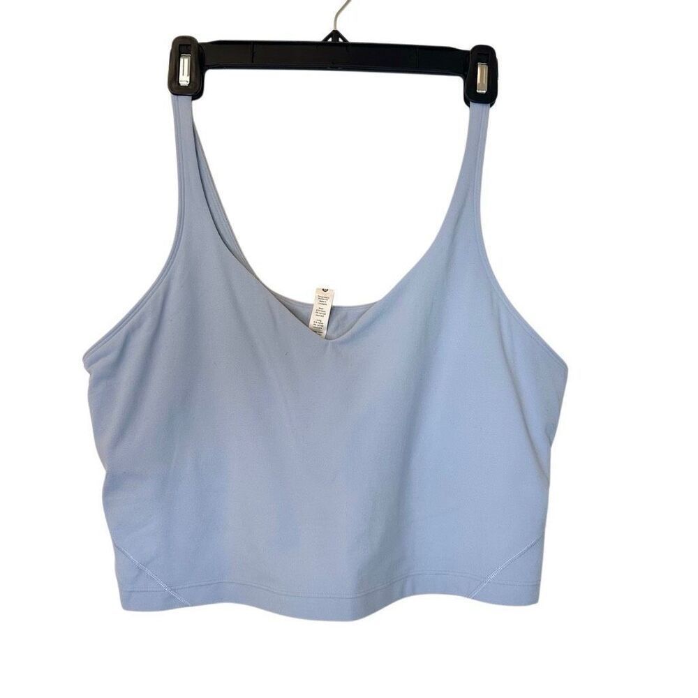 Lululemon Align Light Support Cropped V-Neck Yoga Chambray Tank Top Size 14 - Picture 2 of 5